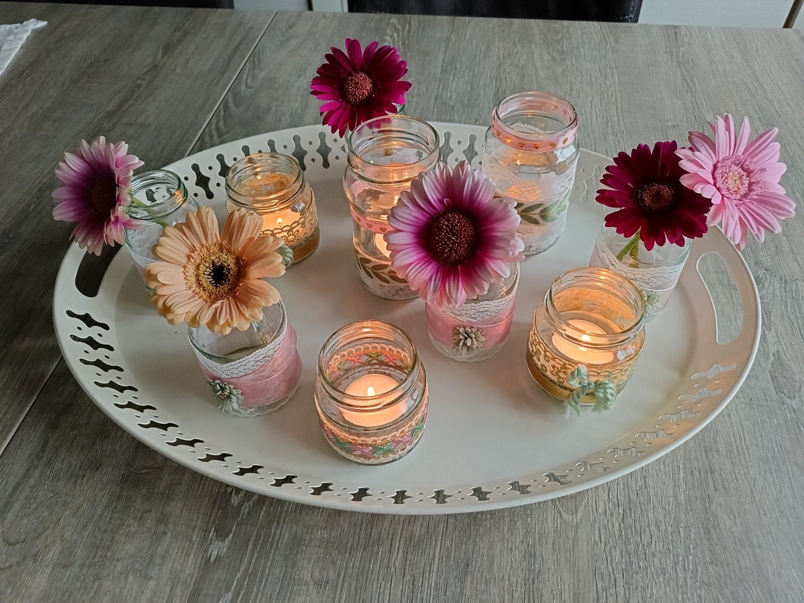 decoratieve potjes / theelichtjes, Ophalen, Rond, Glas