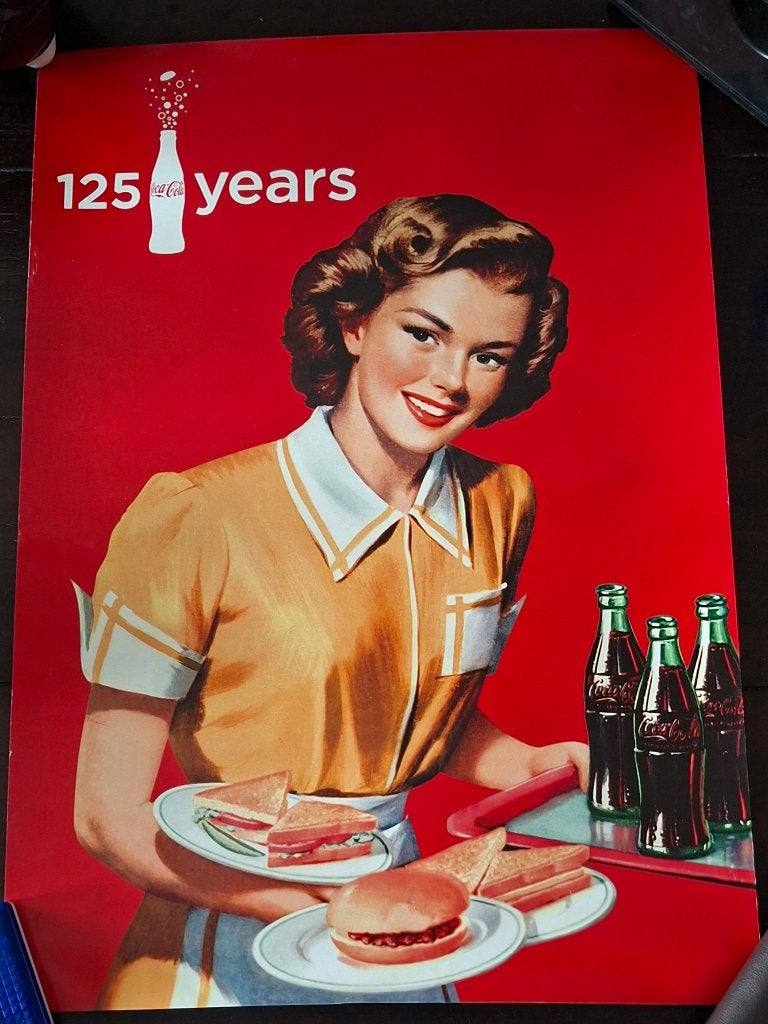 Coca Cola reclameposter 125 years Cola, Ophalen of Verzenden, Gebruiksvoorwerp