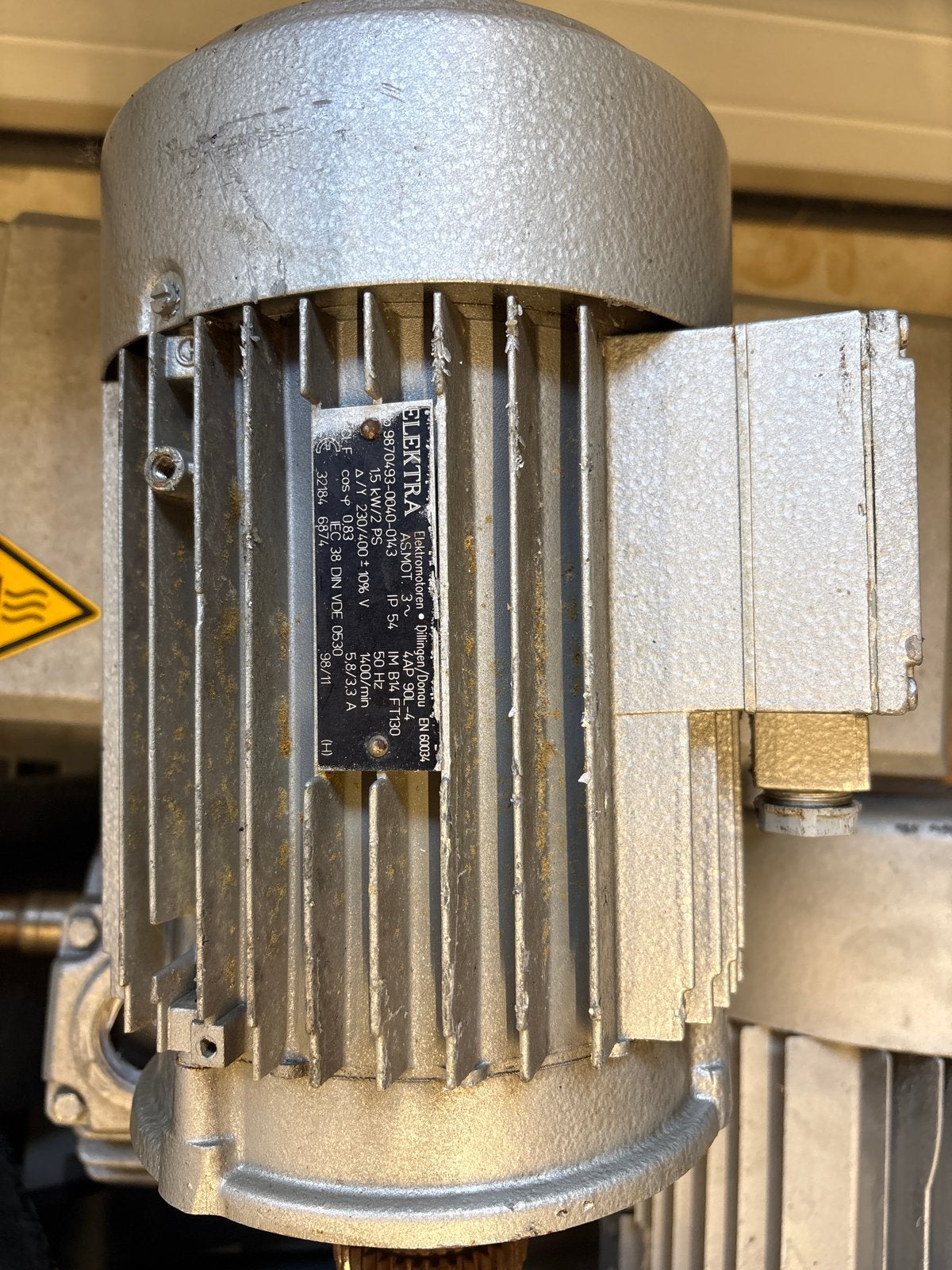 Elektra Elektromotor 1400 rpm, Doe-het-zelf en Verbouw, Motoren, Gebruikt, Elektromotor, Minder dan 1400 rpm, Ophalen