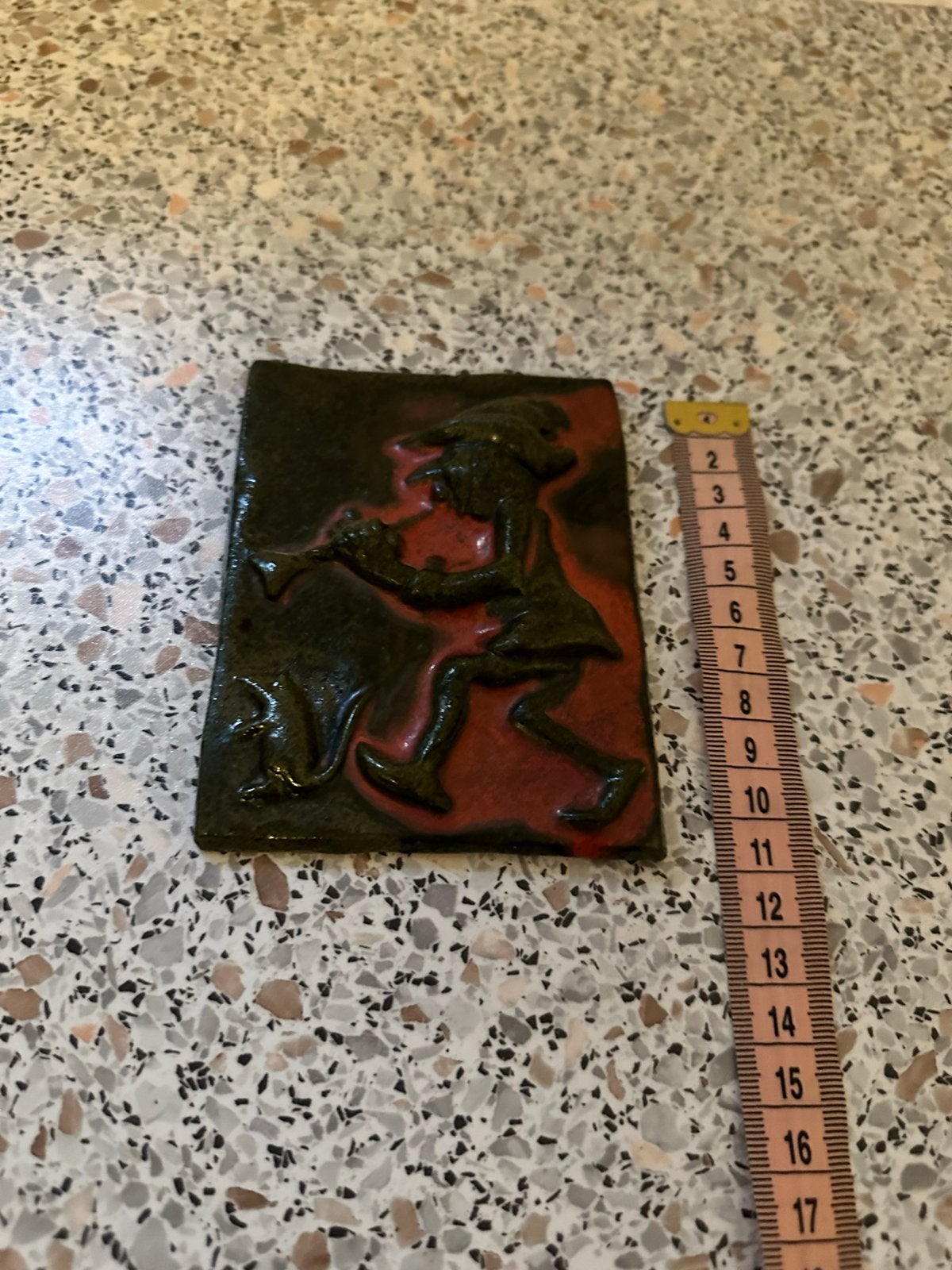 Vintage keramische wandtegel Rattenvanger, Antiek en Kunst, Ophalen of Verzenden
