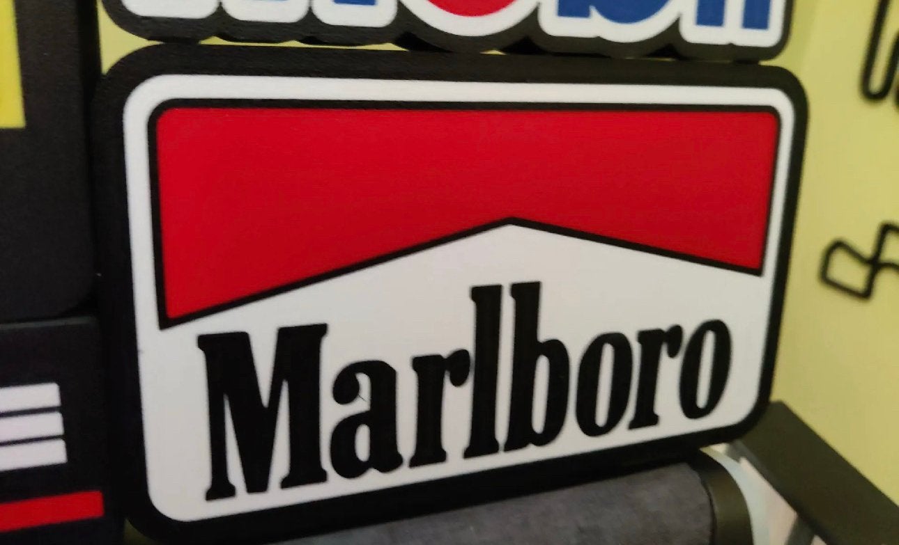Marlboro logo ledlamp - Decoratie/Reclame, Verzenden, Zo goed als nieuw, Lichtbak of (neon) lamp