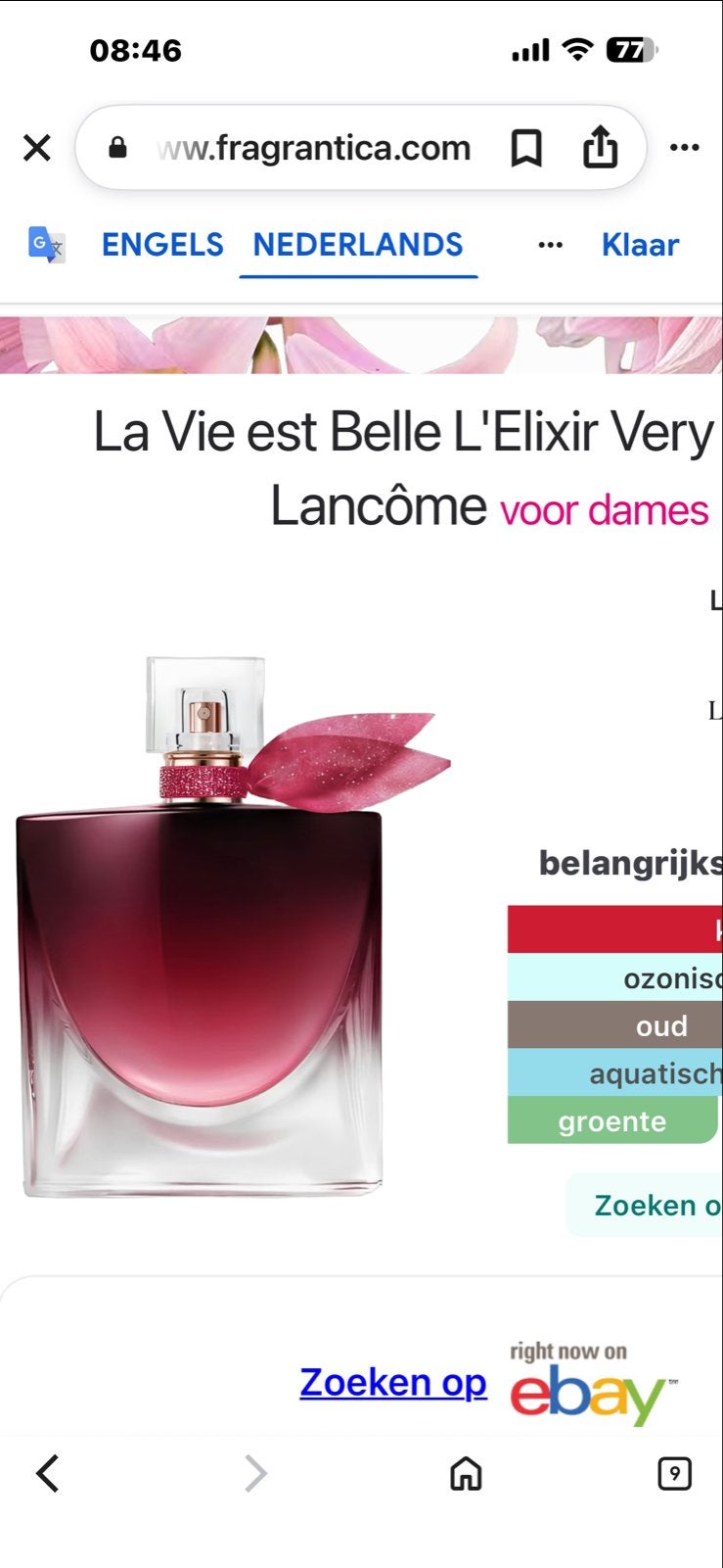 GEVRAAGD. LA Vie est Belle L'Elixir Very Cherry - Lancôme, Ophalen of Verzenden, Zo goed als nieuw