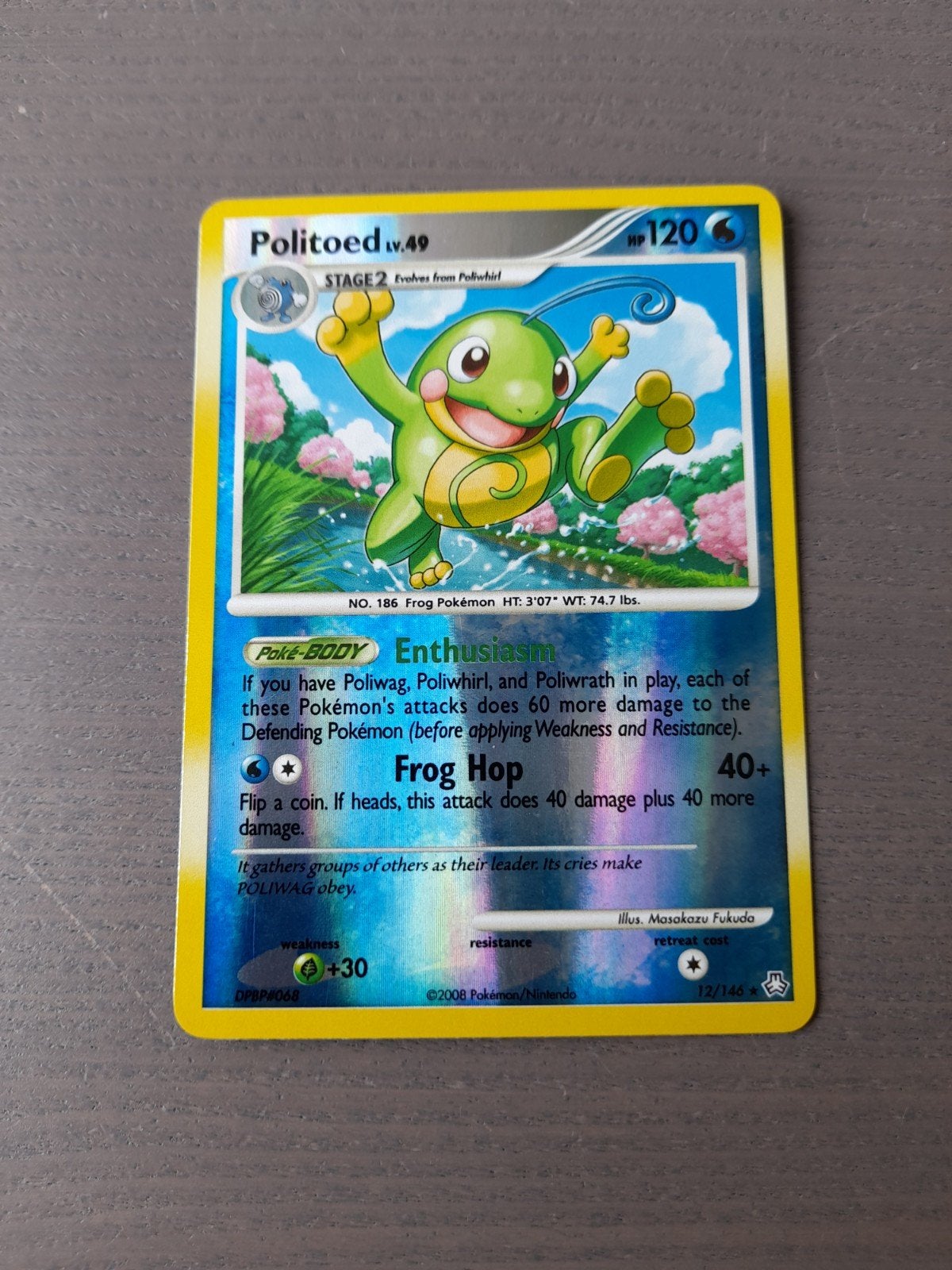 Legends awakened 12/146 politoed reverse, Ophalen of Verzenden, Gebruikt, Losse kaart, Foil