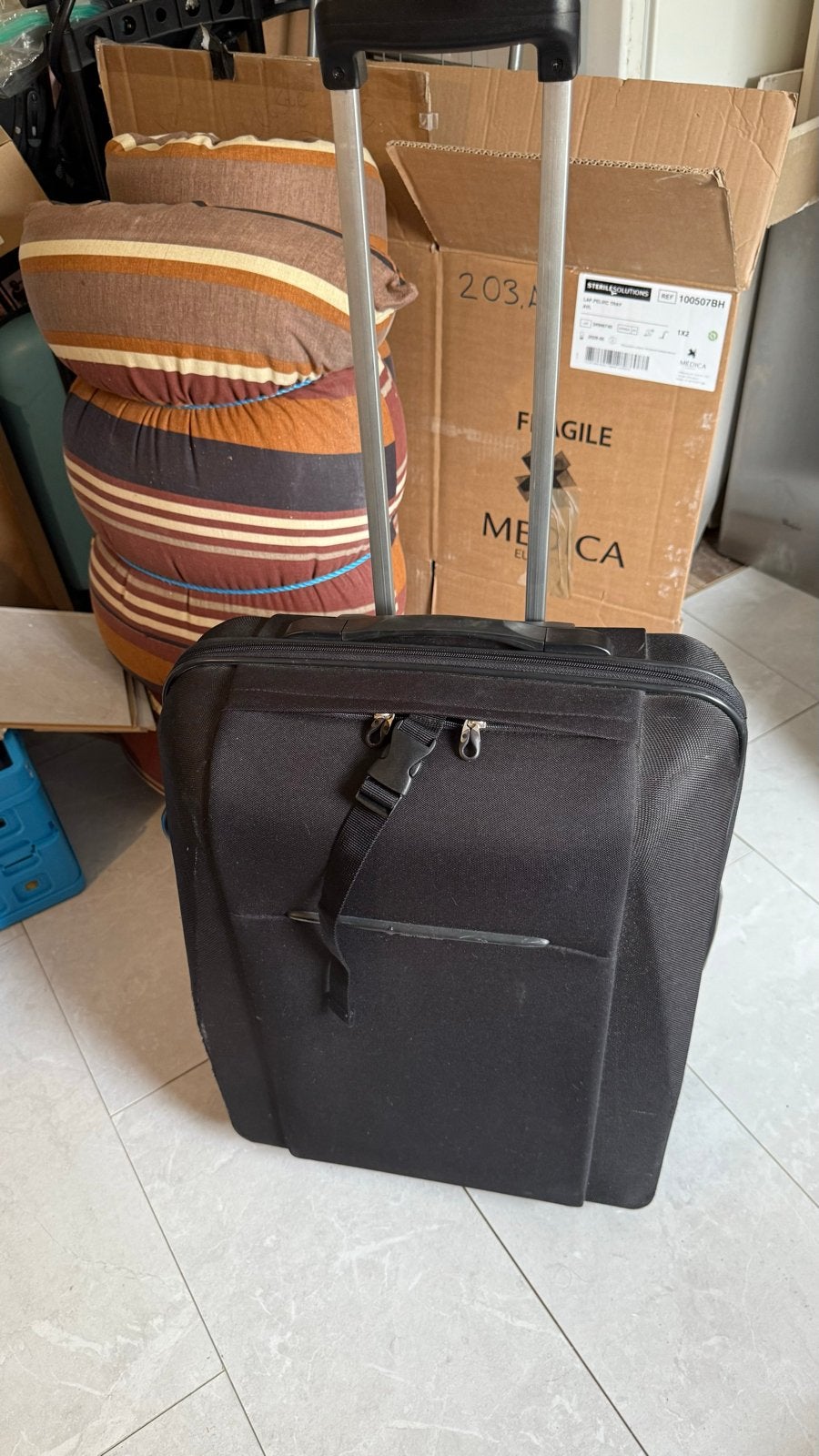 Zwarte Samsonite Koffer - Zo goed als nieuw, Ophalen, 50 tot 60 cm, Zo goed als nieuw, Zacht kunststof