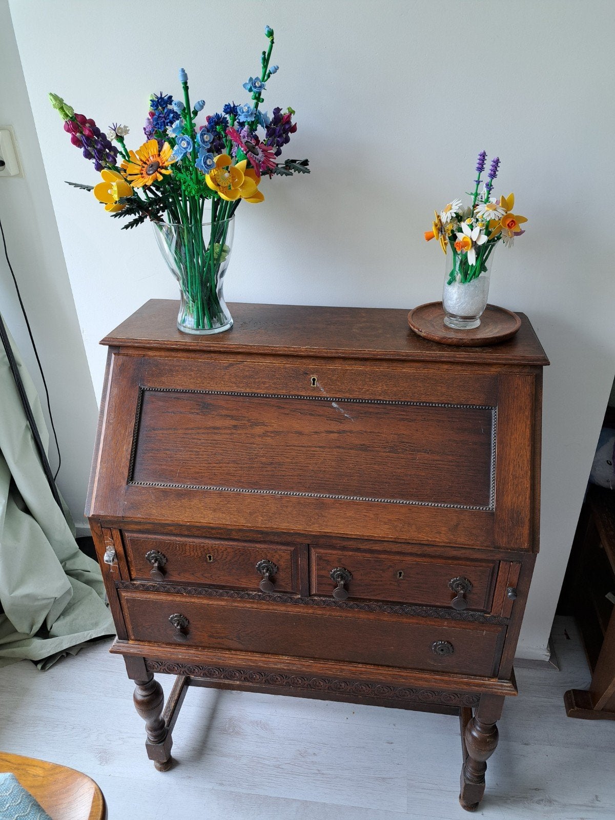 Donkerbruine secretaire gratis af te halen, Ophalen, Gebruikt, Vintage