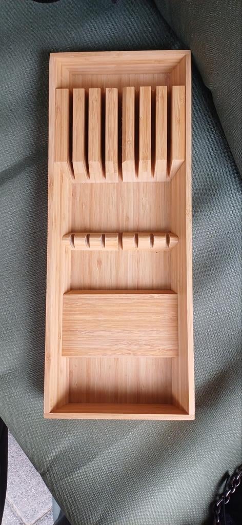 Bamboe Bestekbak voor Messen - 49,5x19,5 cm, Ophalen, Gebruikt, Hout