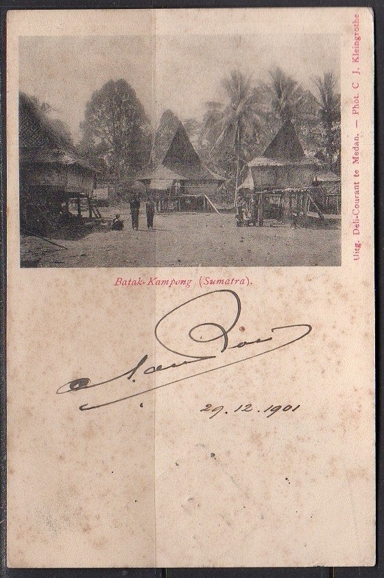 Ned Indië VERY EARLY CARD Batak-Kampong (Sumatra) 1901, Ophalen, Voor 1920, Buiten Europa