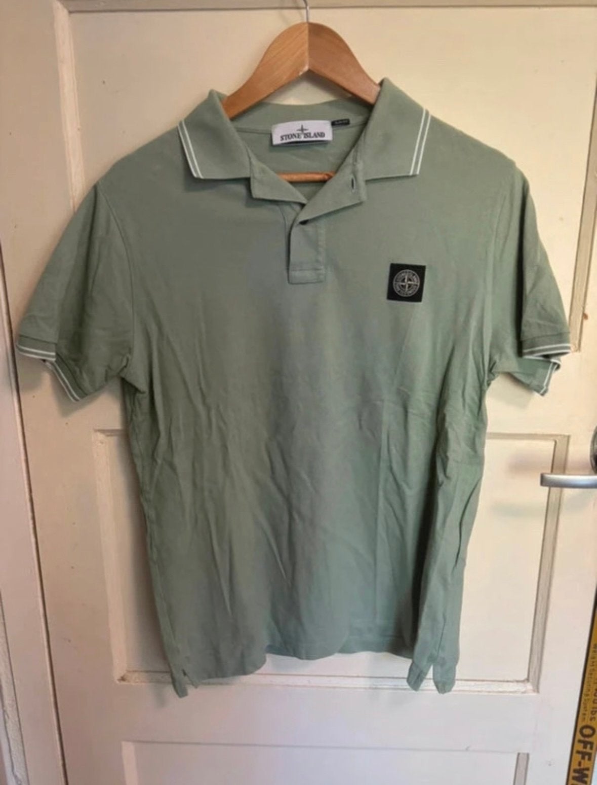 Stone Island Slim Fit Polo - Lichtgroen - Maat M, Kleding | Heren, Ophalen of Verzenden, Zo goed als nieuw, Maat 48/50 (M), Groen