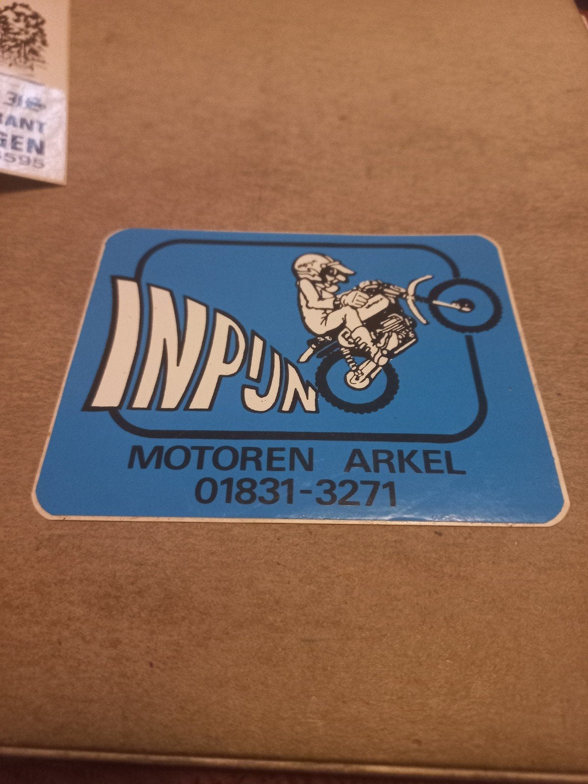Vintage Inpijn Motoren Arkel Sticker - Crossmotor, Ophalen of Verzenden