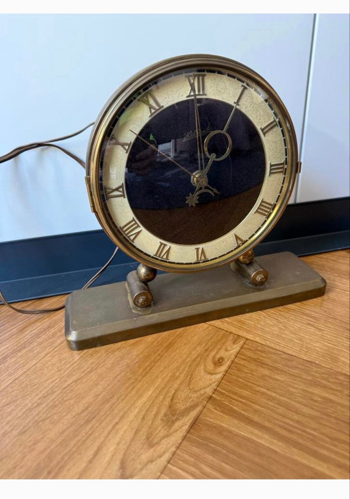 Vintage Hilbink Tafelklok met Romeinse Cijfers, Ophalen of Verzenden