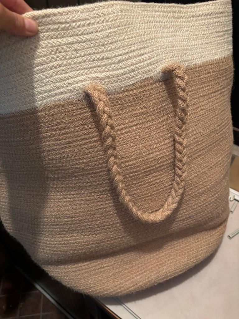 2x IKEA LJUNGAN Opbergmand - Beige/Wit (40x50 cm), Overige materialen, Mand, Rond, Ophalen of Verzenden