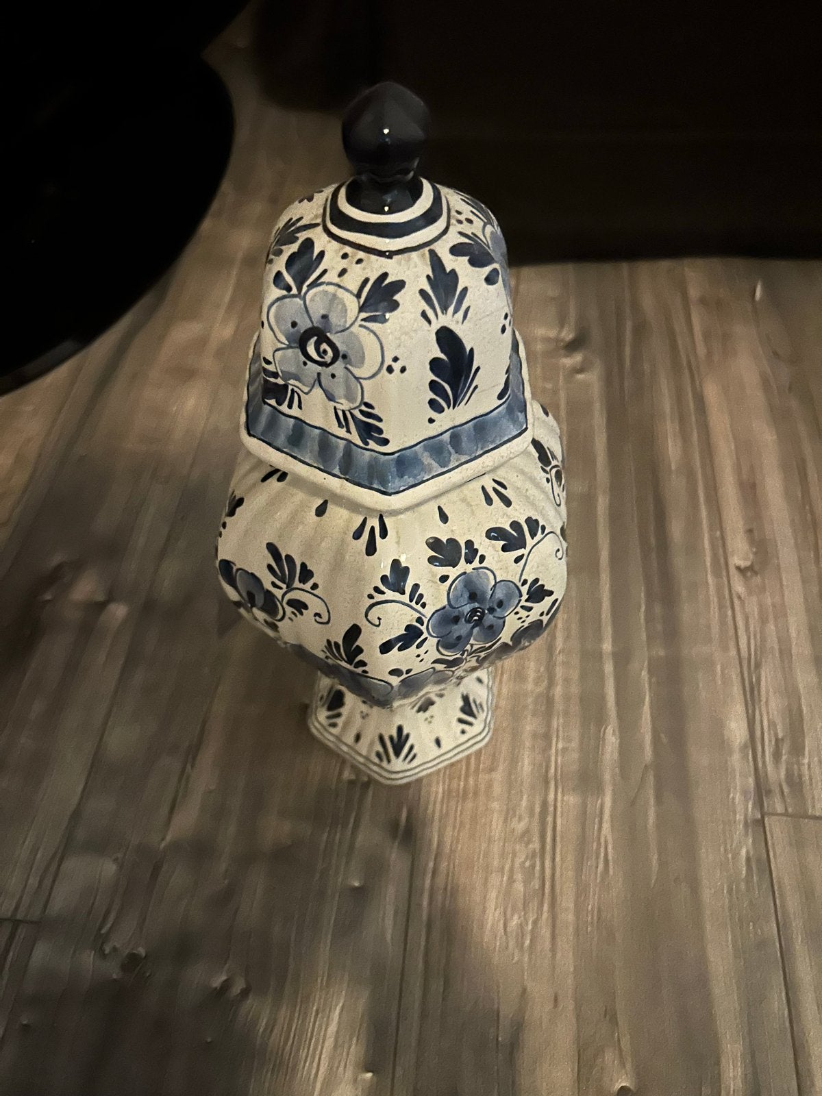 Delfts blauwe vaas met deksel - Handgeschilderd, Ophalen