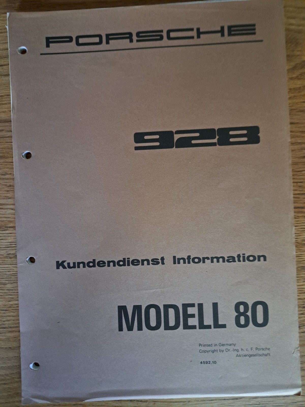 Porsche 928 Kundendienst Information Modell 1980, Ophalen of Verzenden