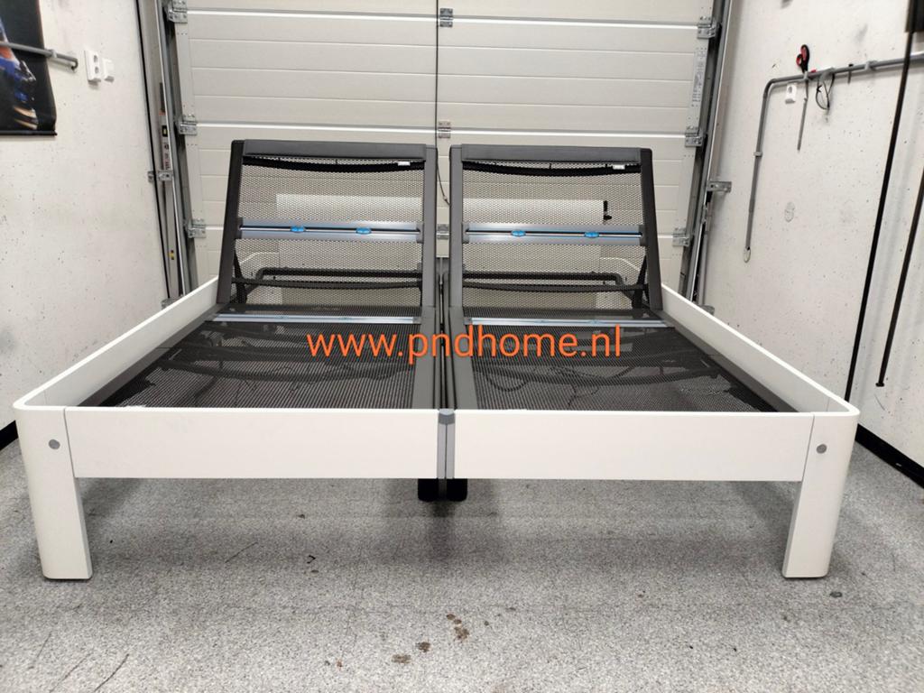 Auping Auronde Deelbaar bed 180x200  Elektrisch GARANTIE, Verstelbaar, Eenpersoons, Wit, Ophalen of Verzenden