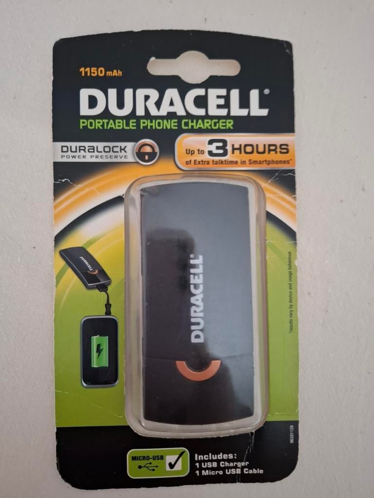 Duracell Draagbare Telefoonoplader 1150 mAh - Nieuw, Ophalen of Verzenden, Nieuw, Overige merken