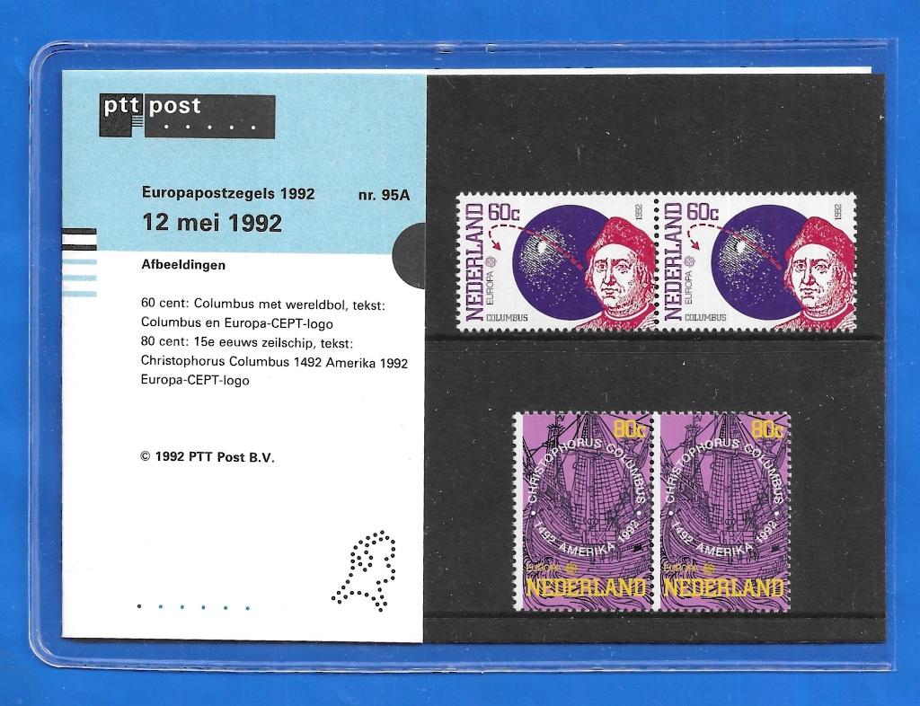 Postzegelmapje 95A - Europapostzegels 1992, Verzenden, Na 1940, Postfris