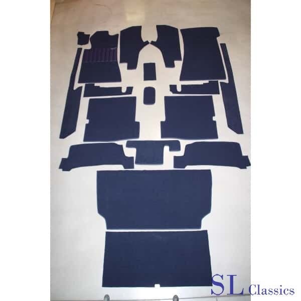 Tapijt set 18-delig blauw Mercedes-Benz SL, W107 - R107, Auto-onderdelen, -, Nieuw, Ophalen of Verzenden, -