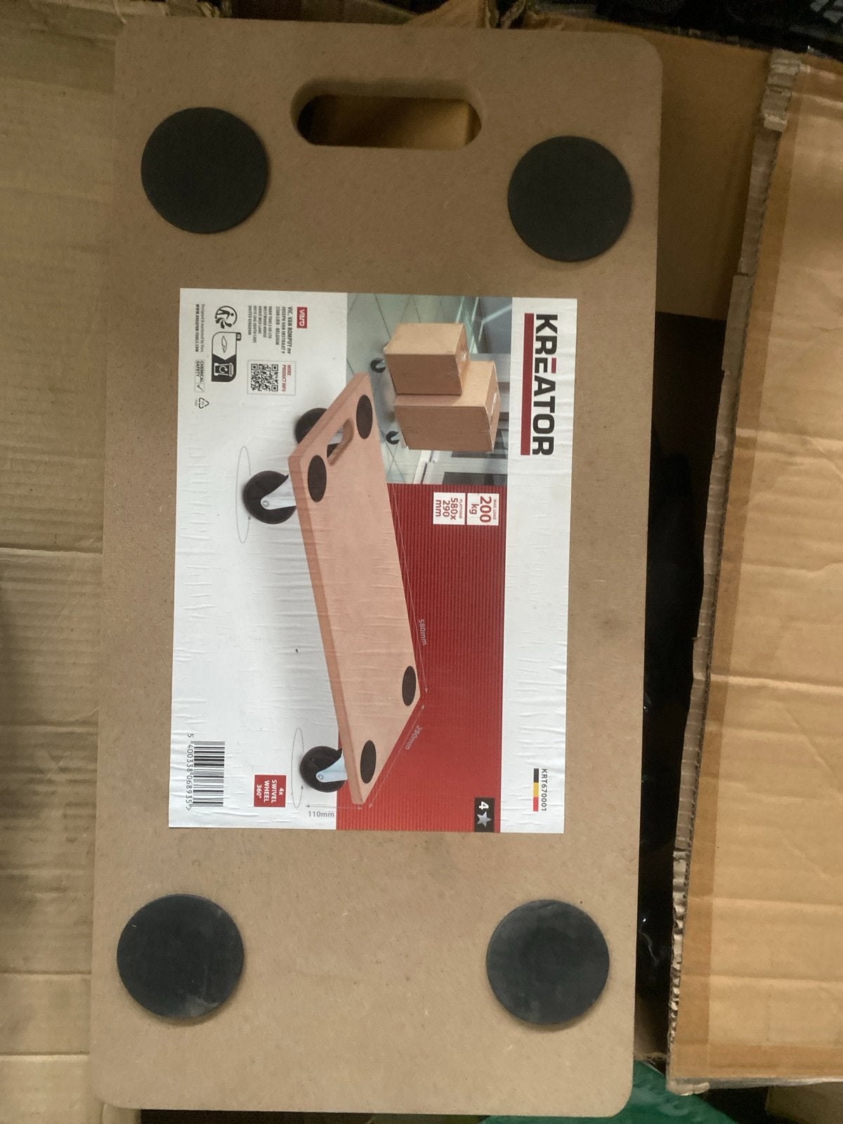 Nieuwe Kreator Transportroller - 200 kg draagvermogen, Transportkar, Onbekend, Nieuw, Ophalen of Verzenden