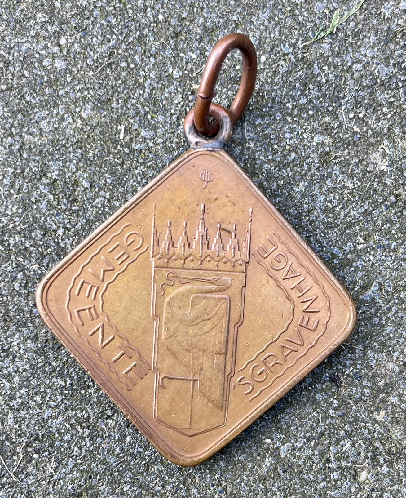 Legitimatiepenning Politie Den Haag Veldwachter, Verzamelen, Ophalen of Verzenden, Overige soorten, Nederland, Embleem of Badge