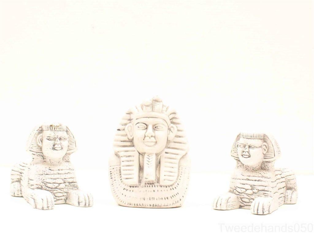 3 witte egyptiche beeldjes 21503, Ophalen of Verzenden, Gebruikt