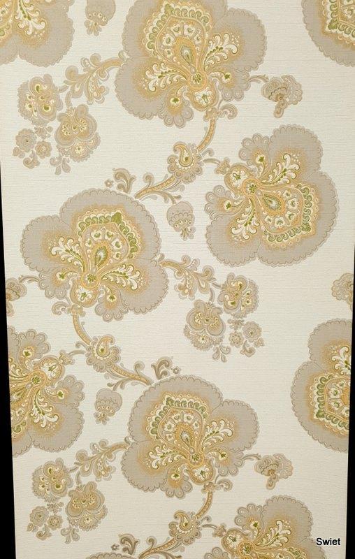 6605 klassiek vintage wallpaper beige paisley chic swiet, Verzenden, Beige