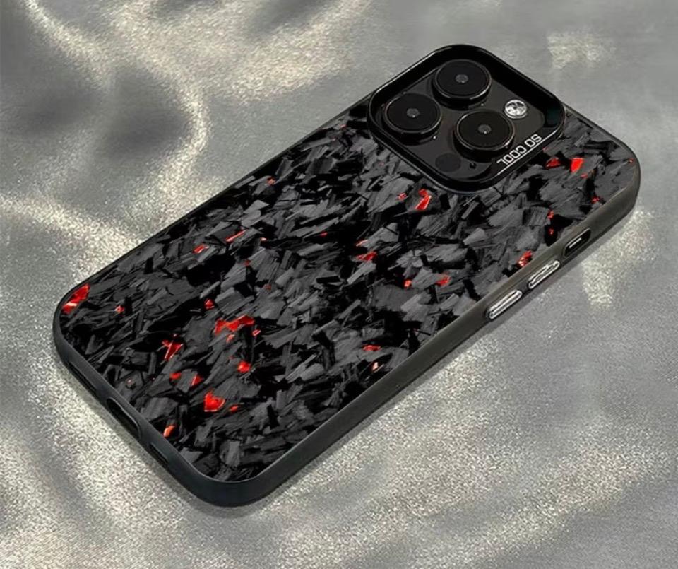 Stijlvol Zwart/Rood iPhone Hoesje - Bescherming & Design, Overige merken, Hoesje of Tasje, Schokbestendig, Kunststof