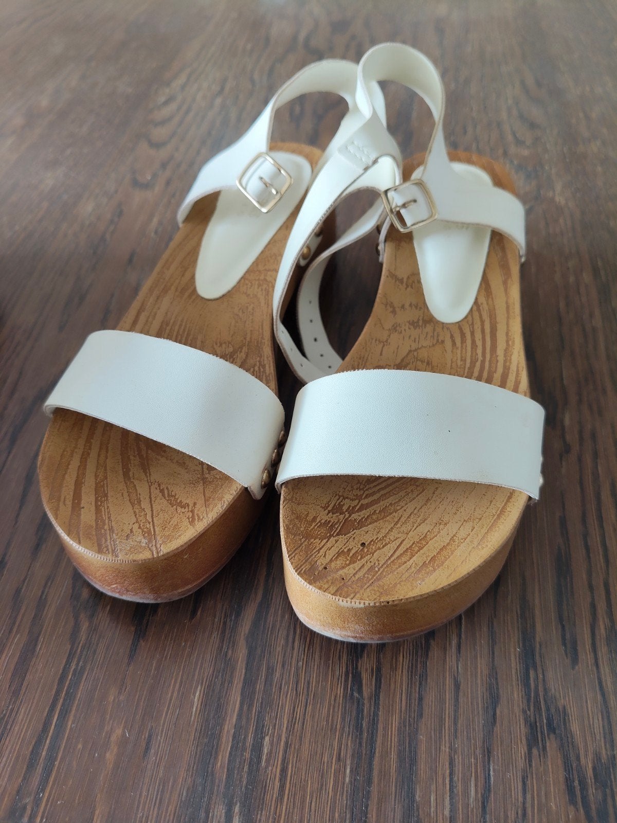 Witte blok sandalen maat 35, Wit, Asos, Gedragen, Sandalen of Muiltjes