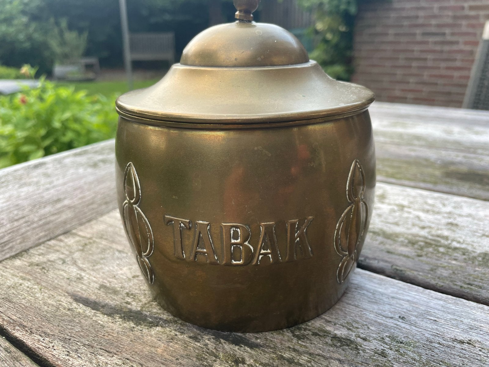 Antieke koperen tabakspot met deksel, Ophalen of Verzenden