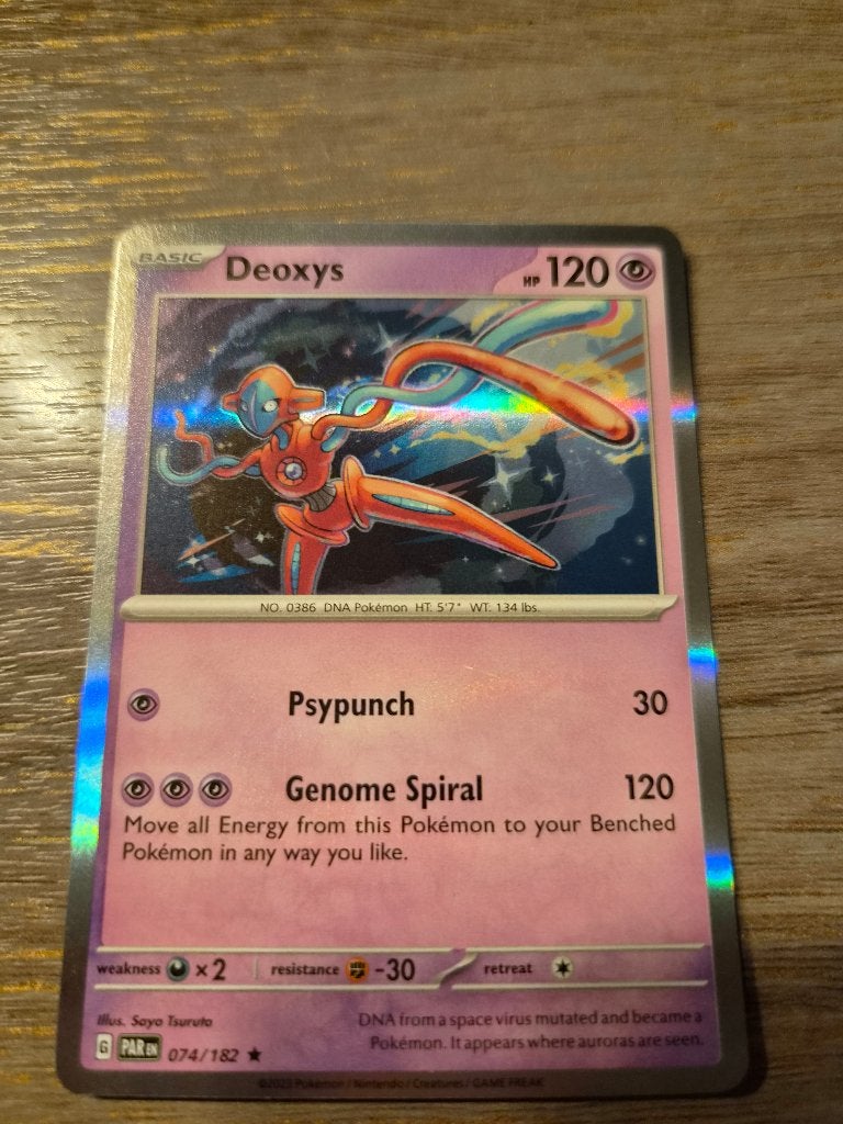 Pokémon Kaart Deoxys 074/182 PAR, Ophalen of Verzenden, Zo goed als nieuw, Losse kaart, Foil