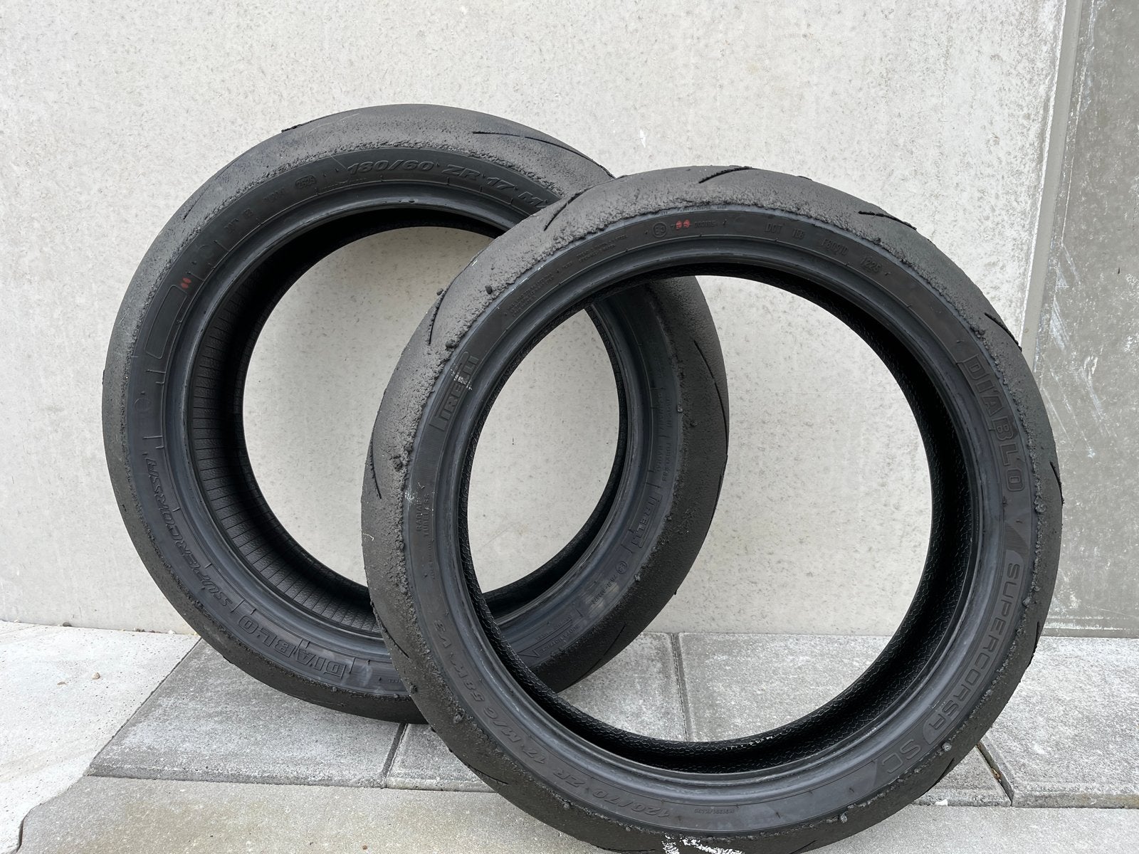 Pirelli Diablo Supercorsa V3 SC1 banden (gebruikt), Ophalen, Gebruikt