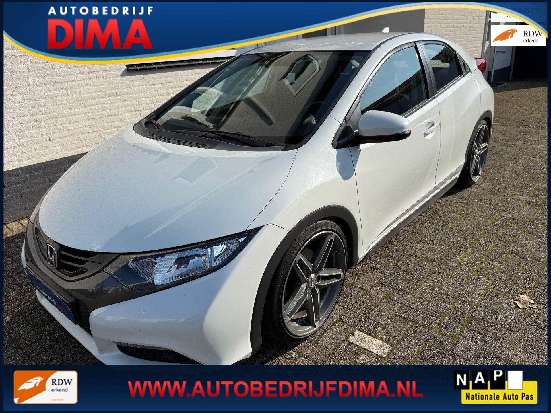 Honda Civic 1.8 Sport/ Camera/ ECC/ Cruise Control, Voorwielaandrijving, Gebruikt, 4 cilinders, Wit