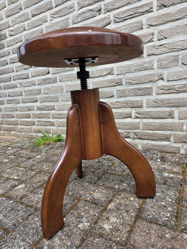 Verstelbare pianokruk - walnoothout met corduroy zitting, Ophalen