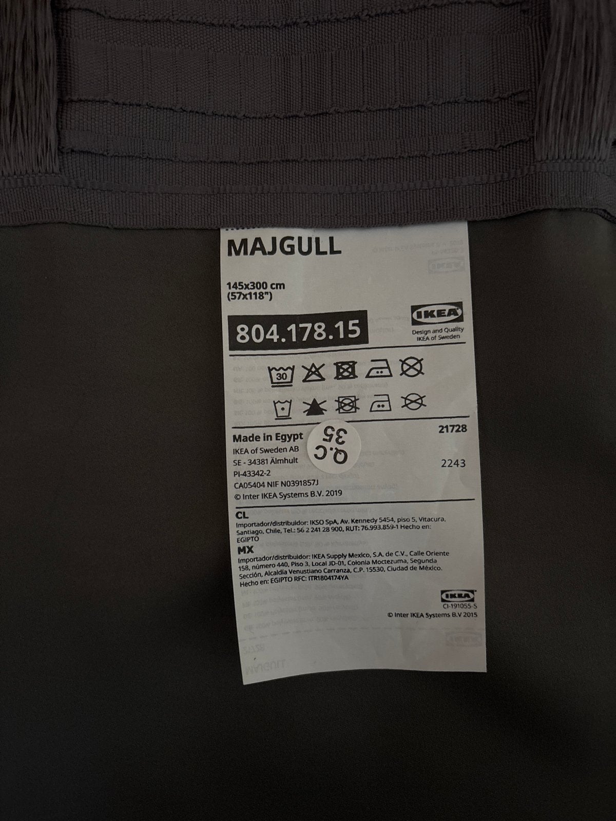 IKEA MAJGULL Gordijnen - 145x300 cm - Grijs 2x, Huis en Inrichting, Gebruikt, Verduisterend, Ophalen of Verzenden, Gordijn