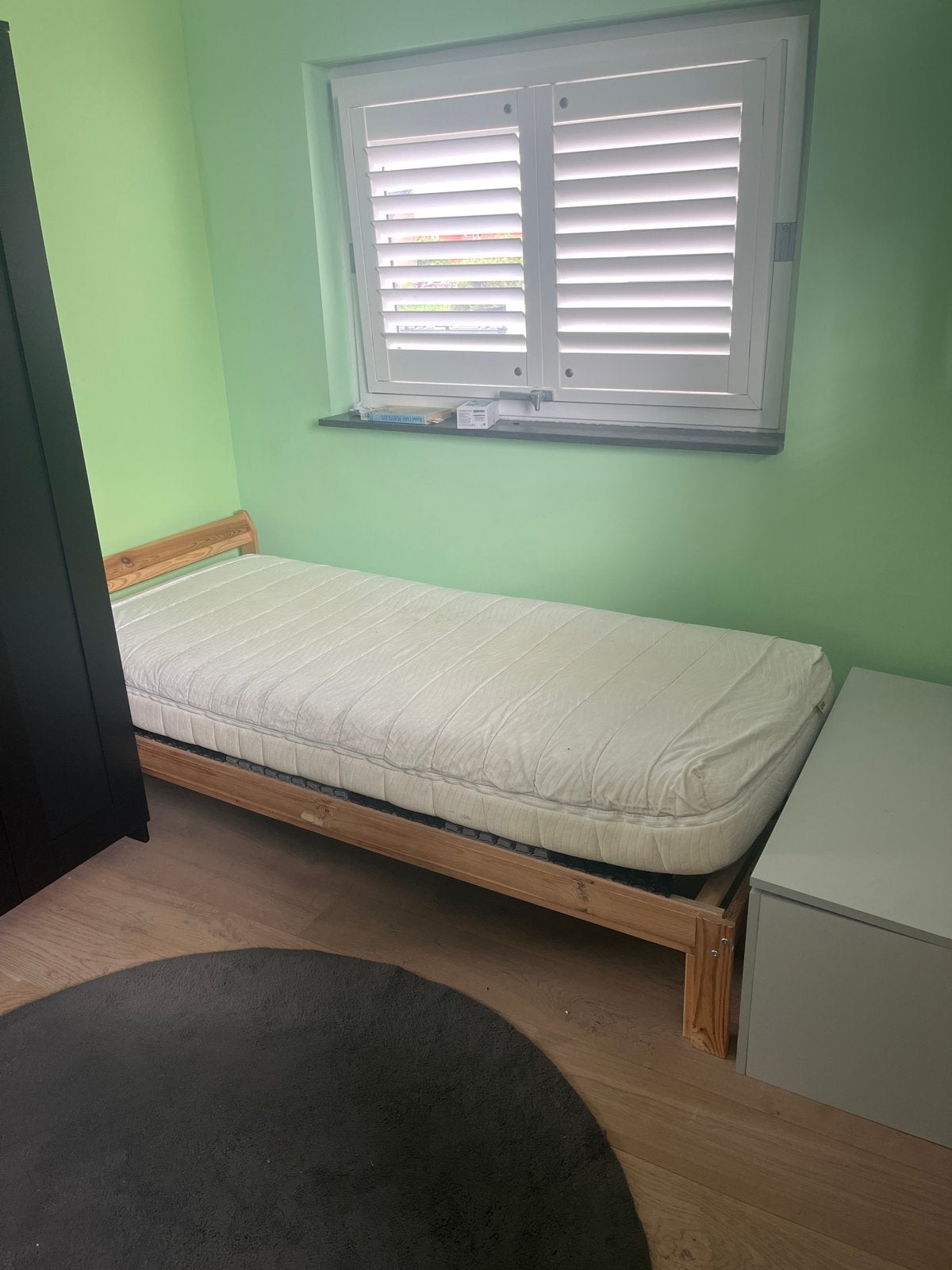 Ikea eenpersoonsbed met lattenbodem en matras (auping), Huis en Inrichting, Gebruikt, 90 cm, Ophalen of Verzenden, 200 cm