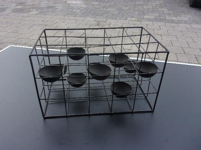 metalen rekje met bakjes nieuw, Metaal, Wandhanger, Zwart, Nieuw
