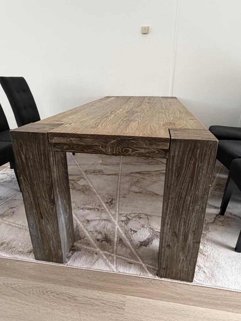 Mooie eikenhouten eettafel - 200-220x95-105cm, Huis en Inrichting, Tafels | Eettafels, Gebruikt, Eikenhout, 200 cm of meer, Vijf personen of meer