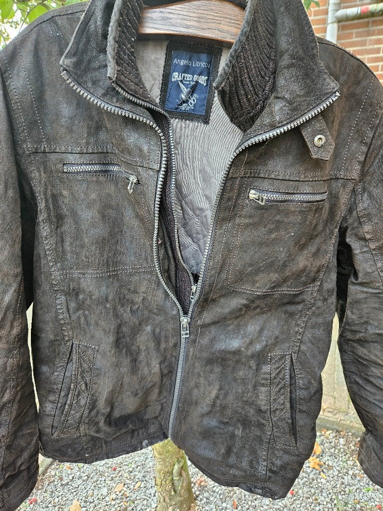 Suede jas, Kleding | Dames, Ophalen of Verzenden, Gedragen, Maat 46/48 (XL) of groter, Bruin