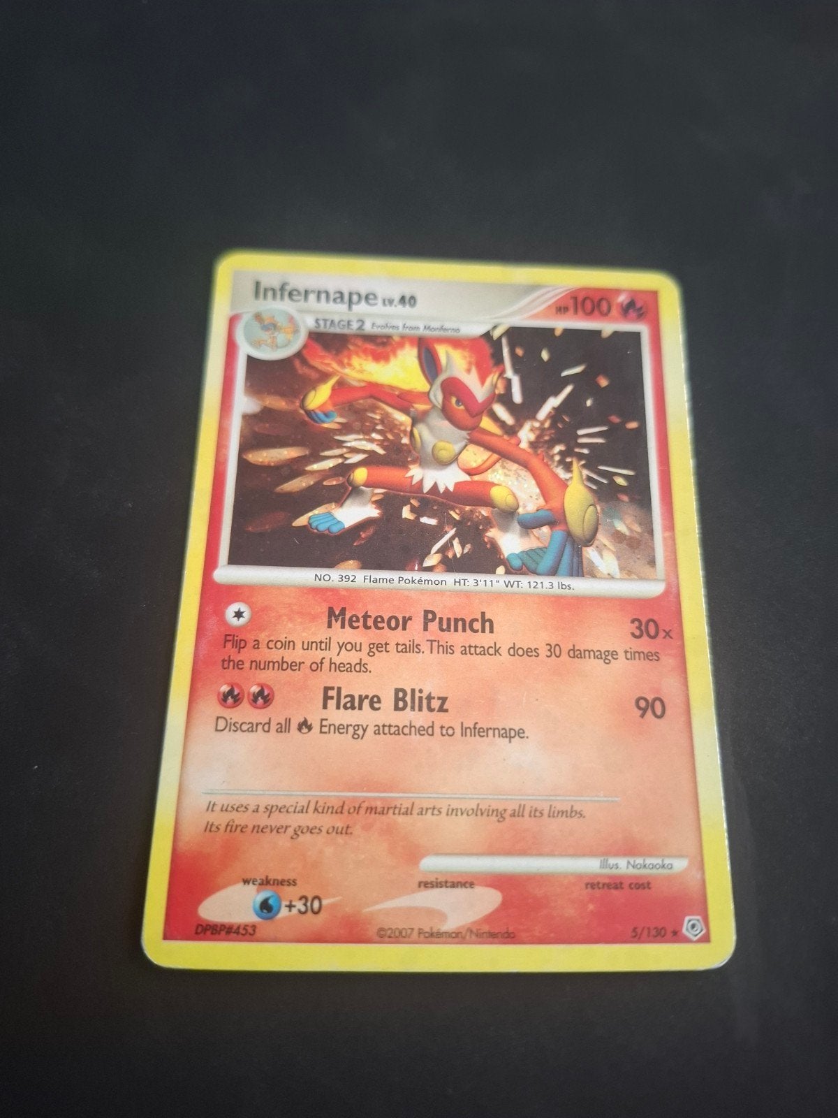 Infernape Lv.40 Pokémon kaart (DPBP#453), Ophalen of Verzenden, Gebruikt, Losse kaart