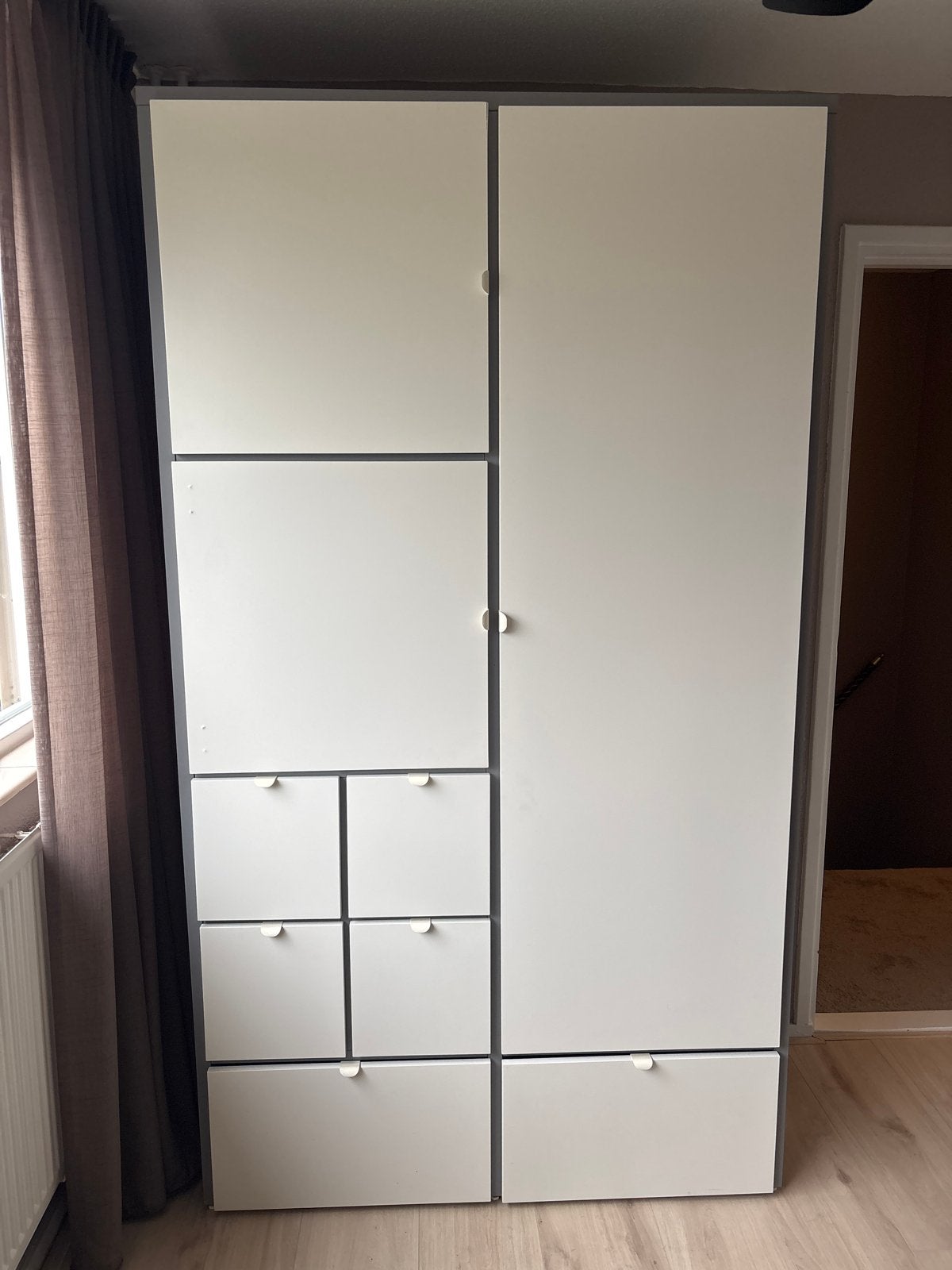 Kledingkast met lades en hangruimte - 122x59x216 cm, Ophalen, Gebruikt, 100 tot 150 cm, 200 cm of meer