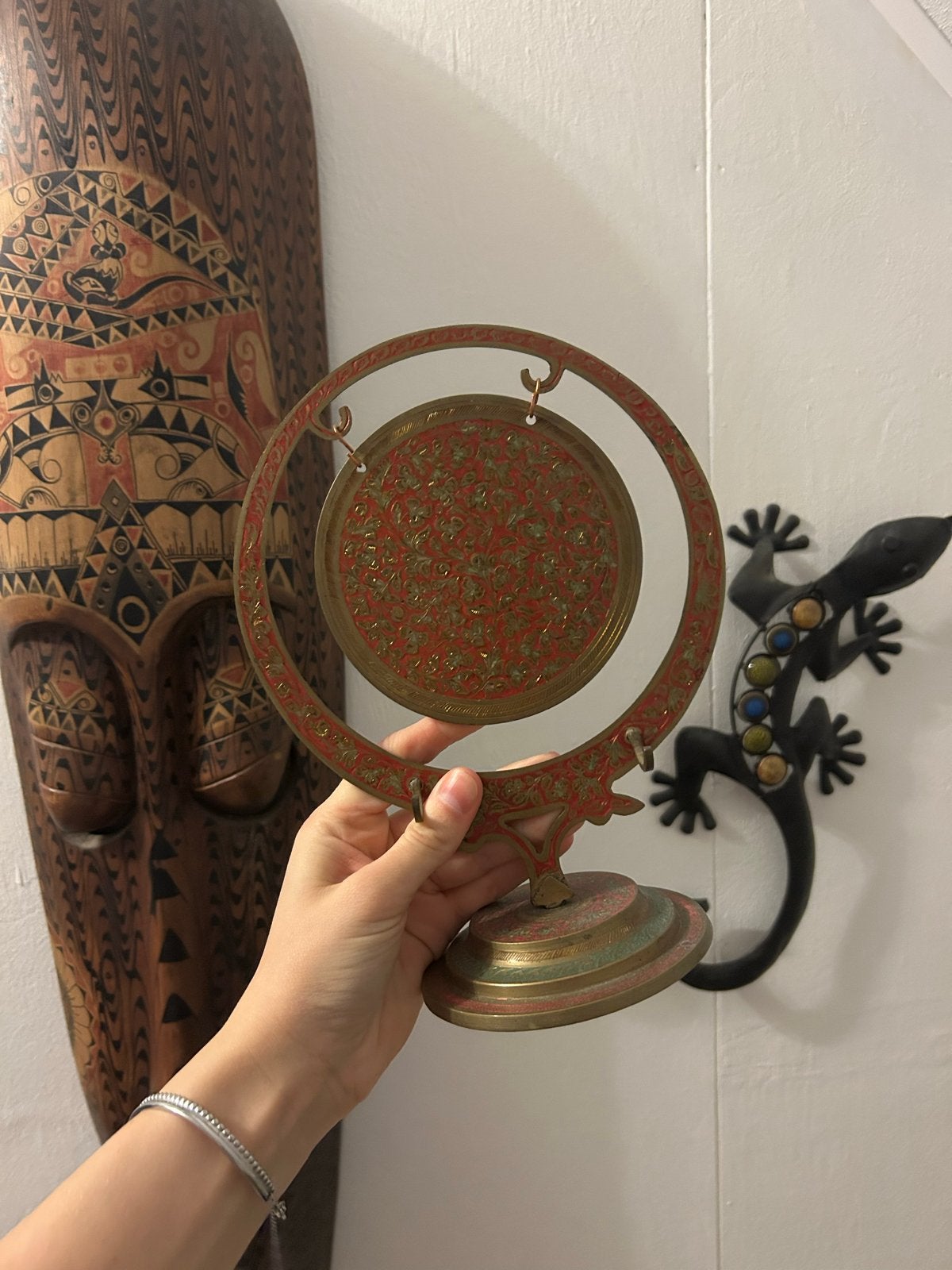 Decoratieve Oosterse Gong op Standaard - 25 cm, Ophalen