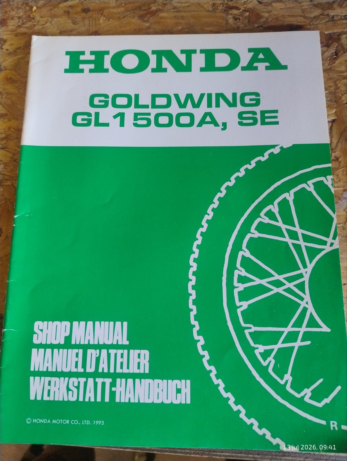 Honda Goldwing GL1500A, SE 1993 Werkplaatshandboek, Motoren, Verzenden, Honda