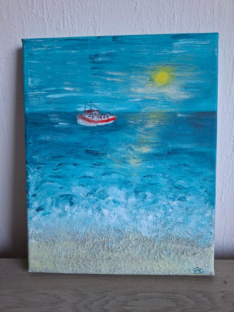 Schilderij Lonely Sea MK, Ophalen of Verzenden