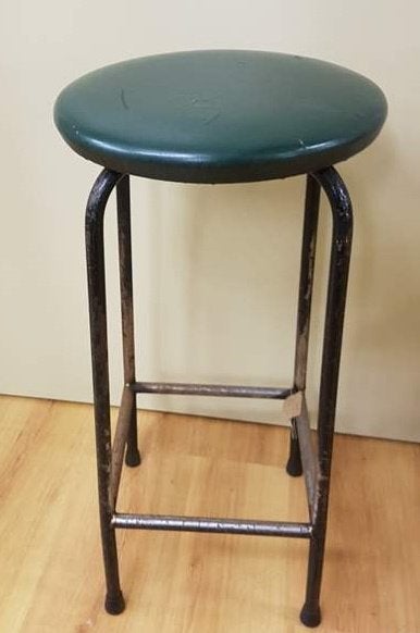 12074 stoere industriele vintage barkruk kruk werkkruk stoer, 1 kruk, Ophalen, Gebruikt, 60 tot 90 cm