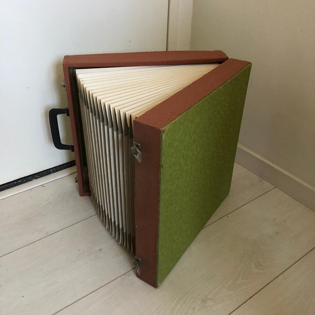 Vintage platenkoffer, Ophalen of Verzenden, Gebruikt, Overige formaten