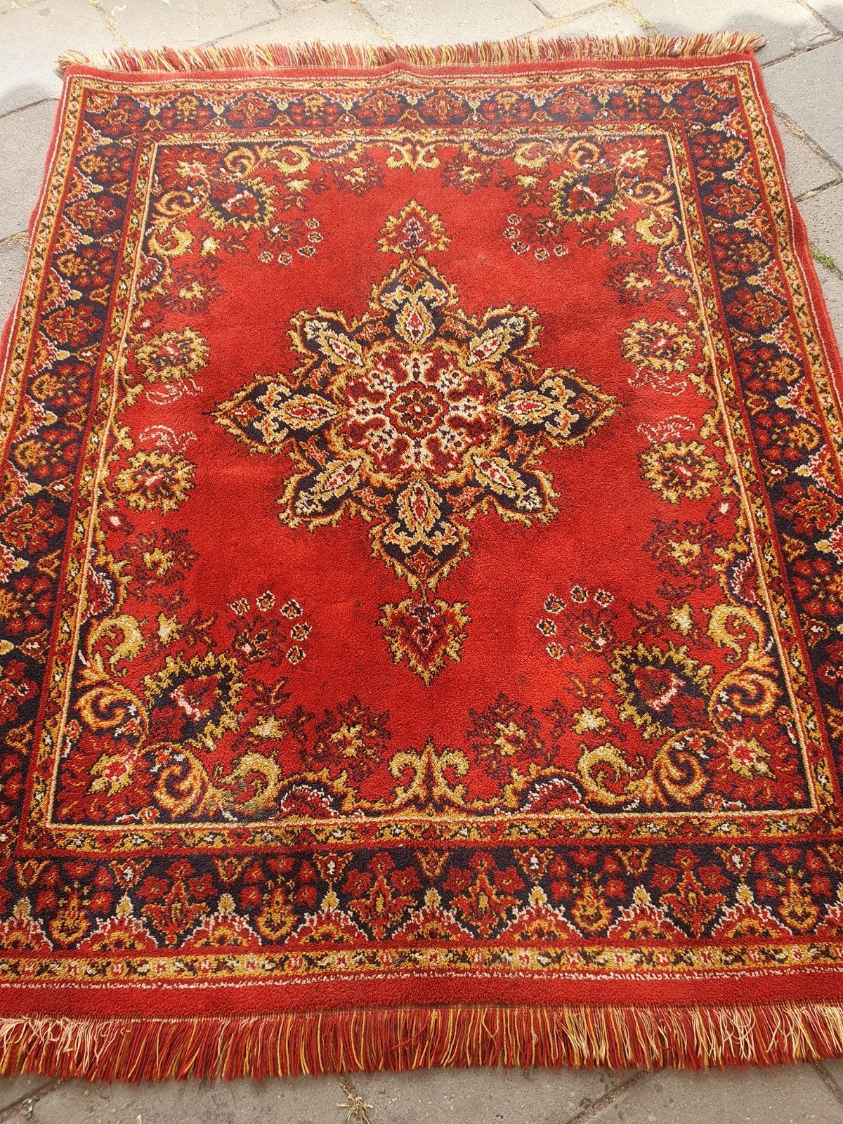 vintage tapijt/tafelkleed170x130 cm., 100 tot 150 cm, Vintage, Ophalen of Verzenden, Zo goed als nieuw