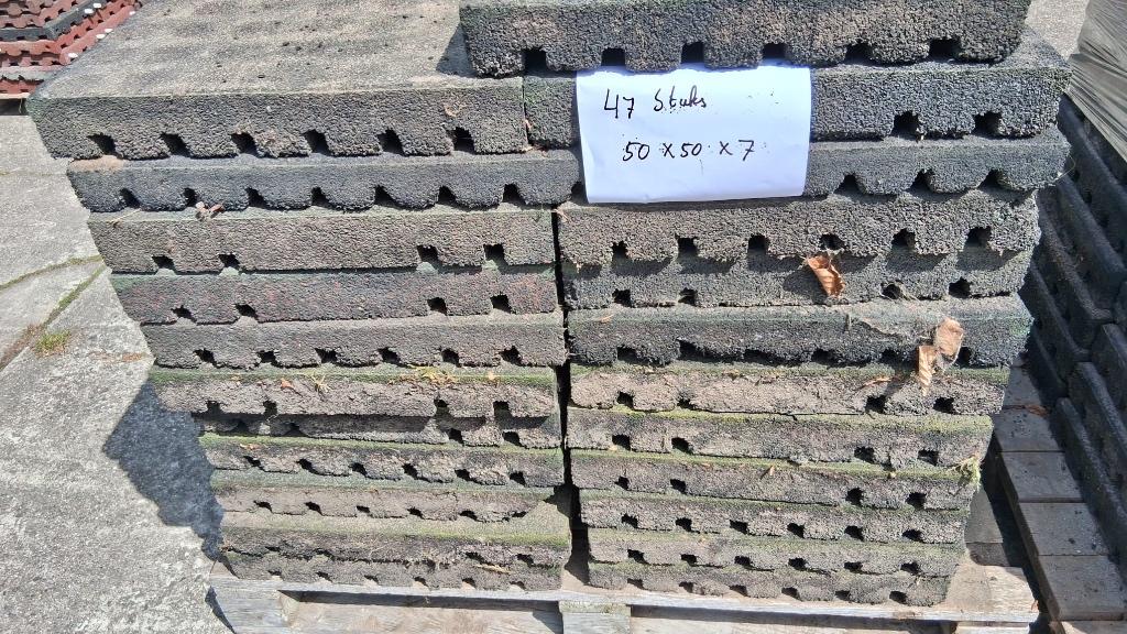 Rubberen tegels 50x50, Tuin en Terras, Tegels en Klinkers, Ophalen, Gebruikt, Overige typen, Rubber