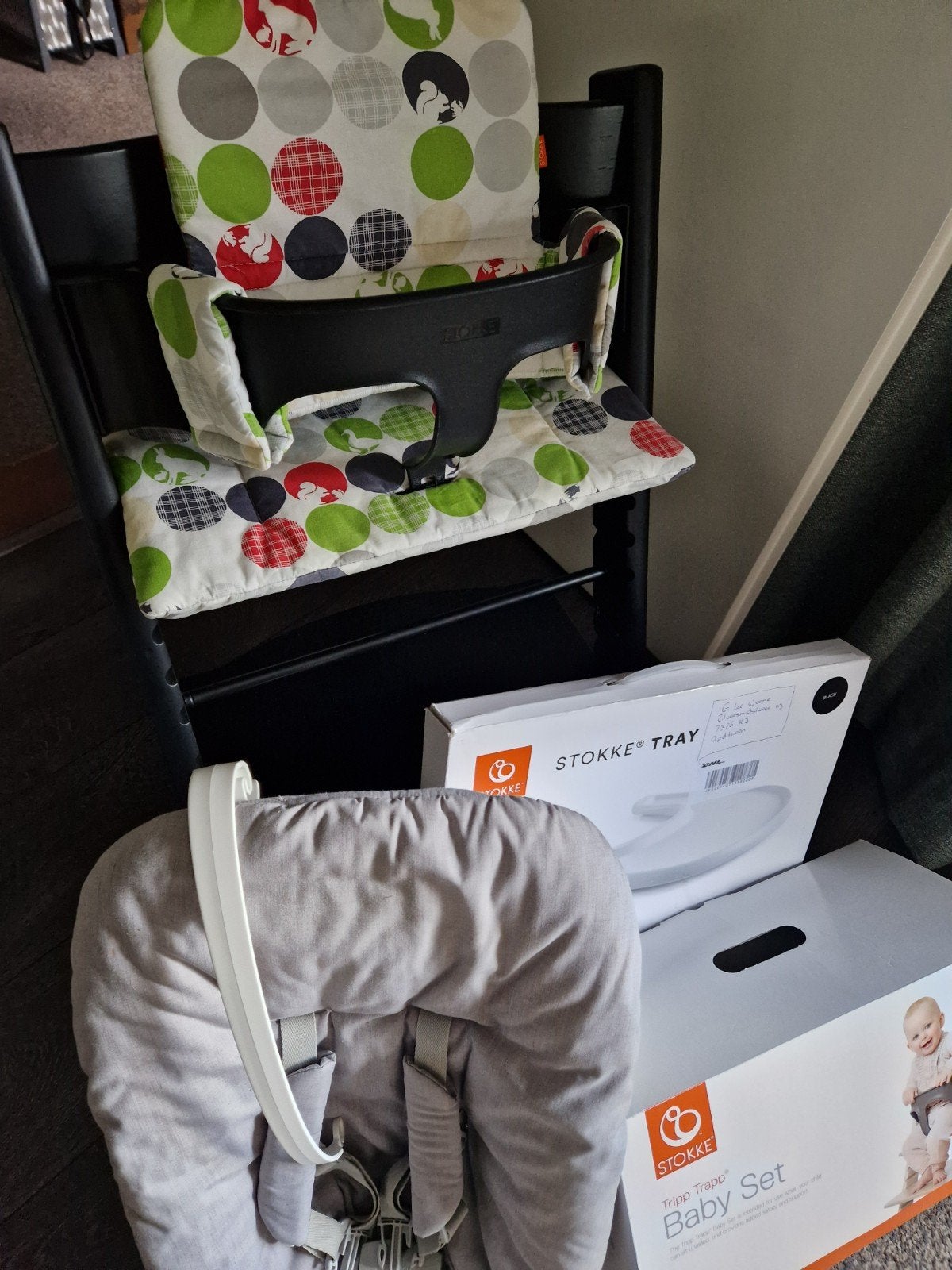 stokke complete Tripp, Trapp stoel zwart  prima staat, Ophalen, Zo goed als nieuw, Meegroeistoel