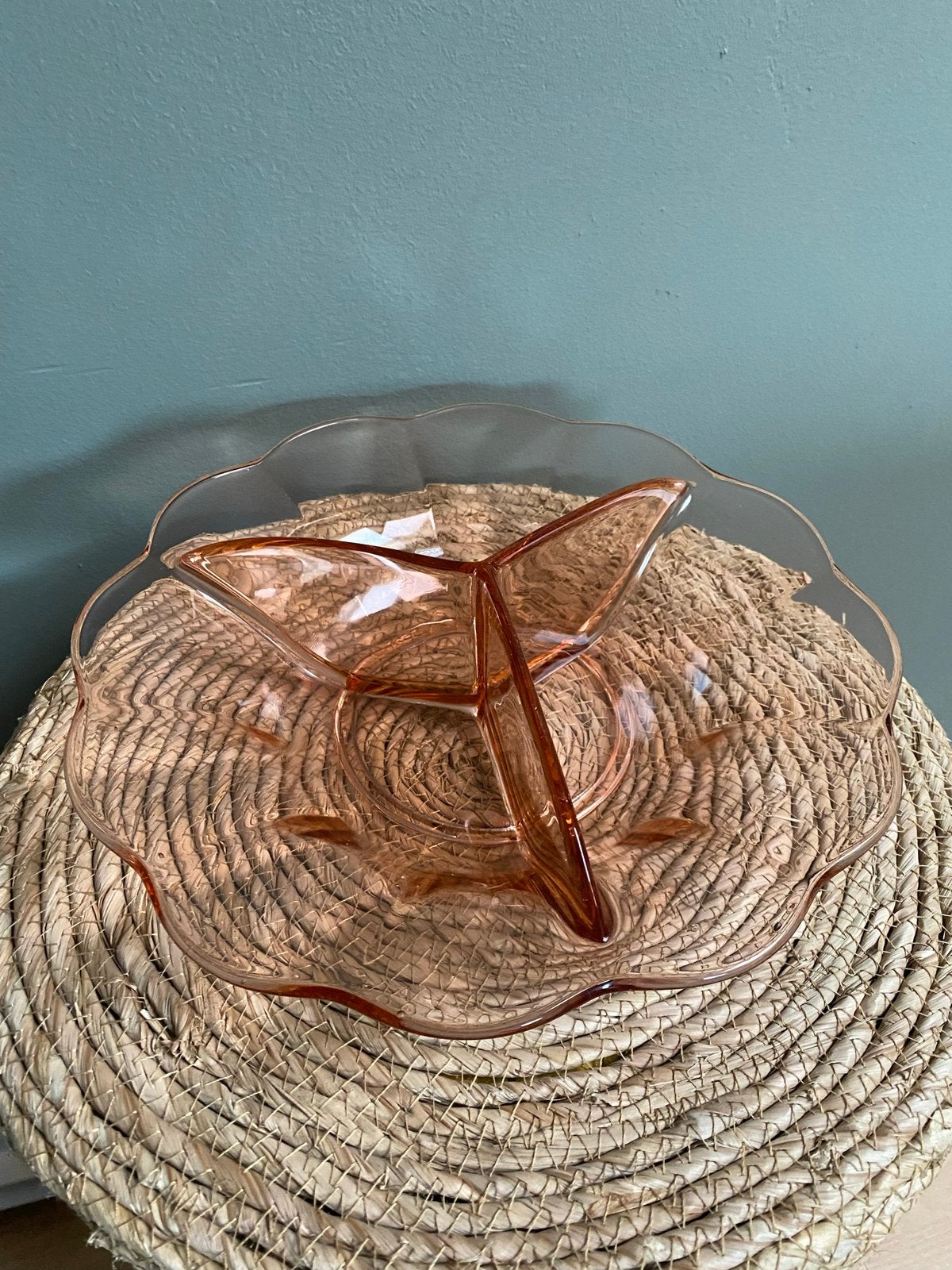 ZGAN vintage schaal rose glas, Ophalen of Verzenden