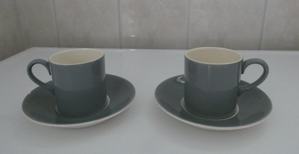 Espresso kopjes, Wedgwood Moonlight, Ophalen, Gebruikt, Aardewerk, Kop(pen) en/of Schotel(s)