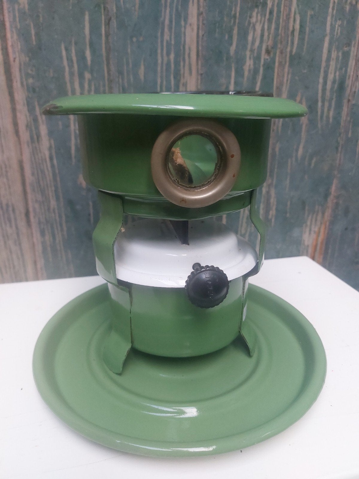 Vintage Groene Petroleum stel/ Kooktoestel, Antiek en Kunst, Ophalen of Verzenden